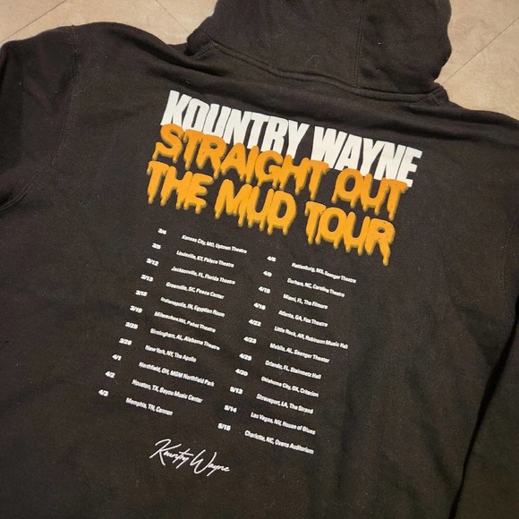 Kountry Wayne Straight Out Of The Mud Tour Mens XL Hoodie Double Sided Graphic - Picture 2 of 8